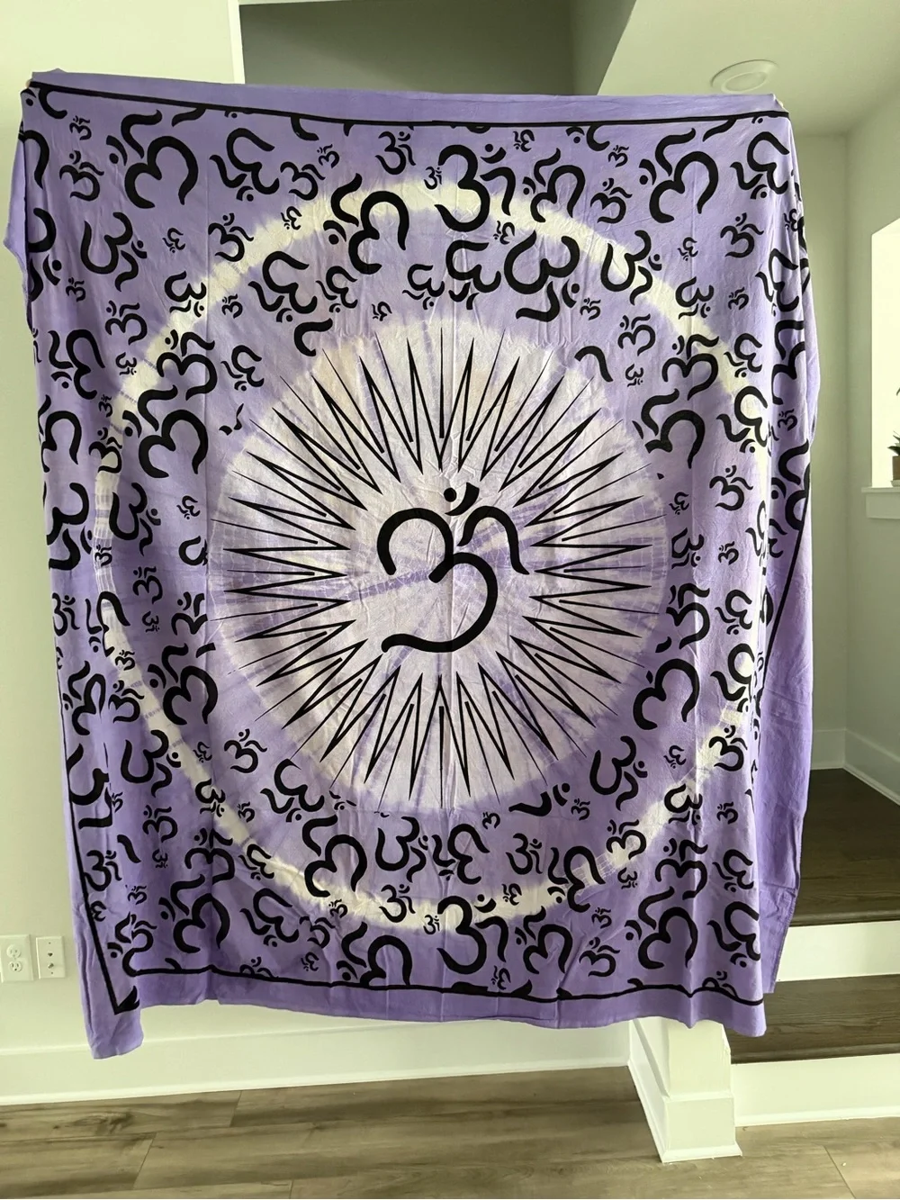 Purple OM Mandala Tapestry Wall Hanging